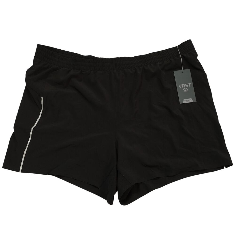 NWT VRST Mens 5” Accelerate Running Short Classic Fit Mid-Rise Pure Black Sz 2XL